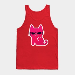 Pink Angry Cat Tank Top